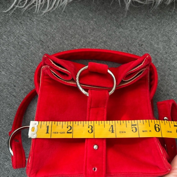 JULIA SKERGETH Ledertasche Mini Bag ULTRA MINI BAG Velur Red - Picture 10 of 12